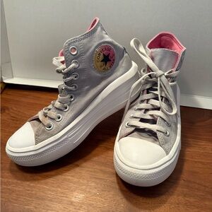 Converse Chuck Taylor All Star Move Platform in Gray 4 Pink Inside Preowned